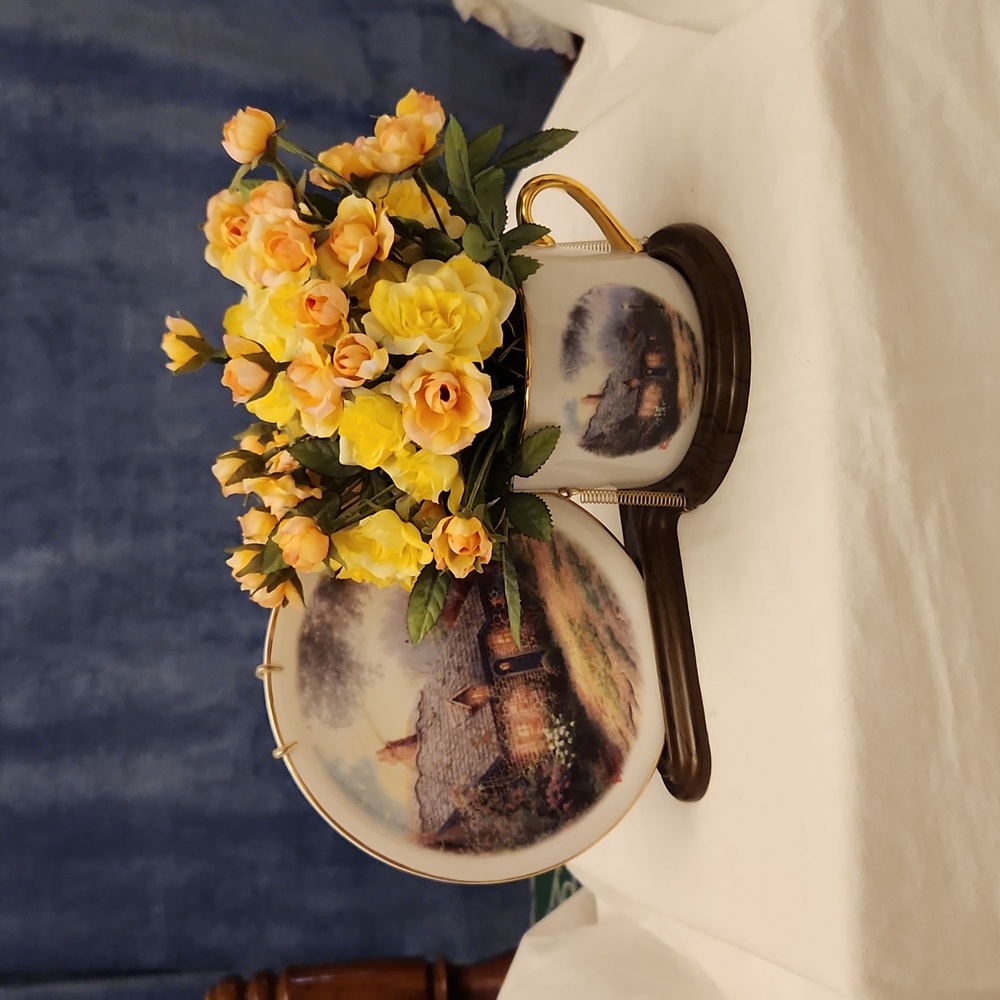 Thomas Kincade Moonlight Cottage Cup and Saucer.